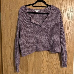 Purple American Eagle Cropped Sweater
